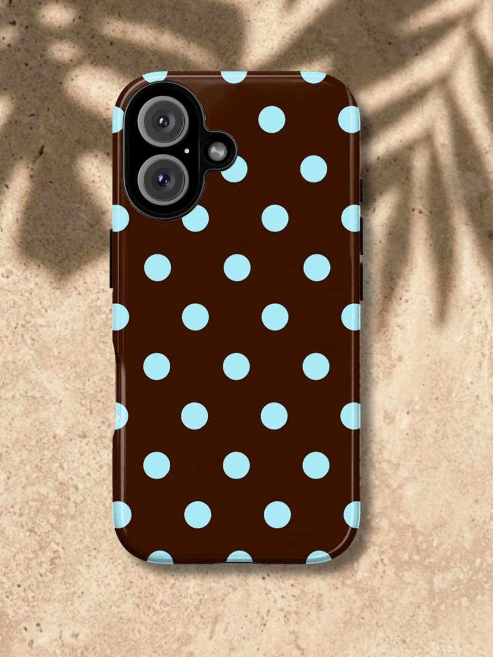 Polka Dot Brown & Light Blue Phone Case